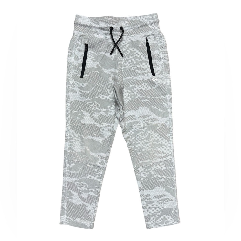 GAP Fit Athletic Joggers Small 6/7 Gray Camouflage Print